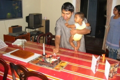 Amaran and I cutting the cake