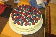 Blueberry and Raspberry Orange Birthday Cake (made by Jinx)